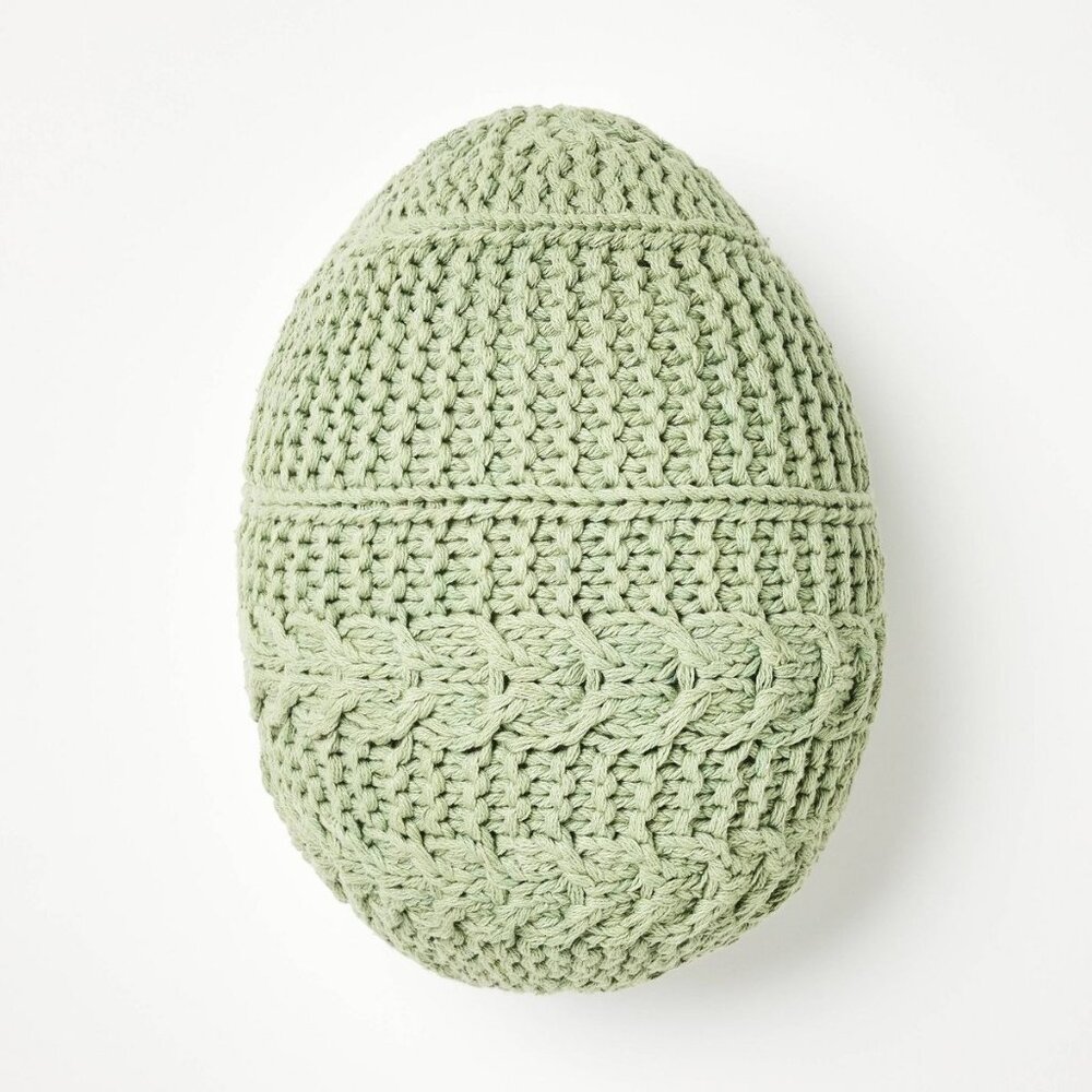 Shaped Crochet Egg Throw Pillow – Threshold Studio McGee Target Easter 2024